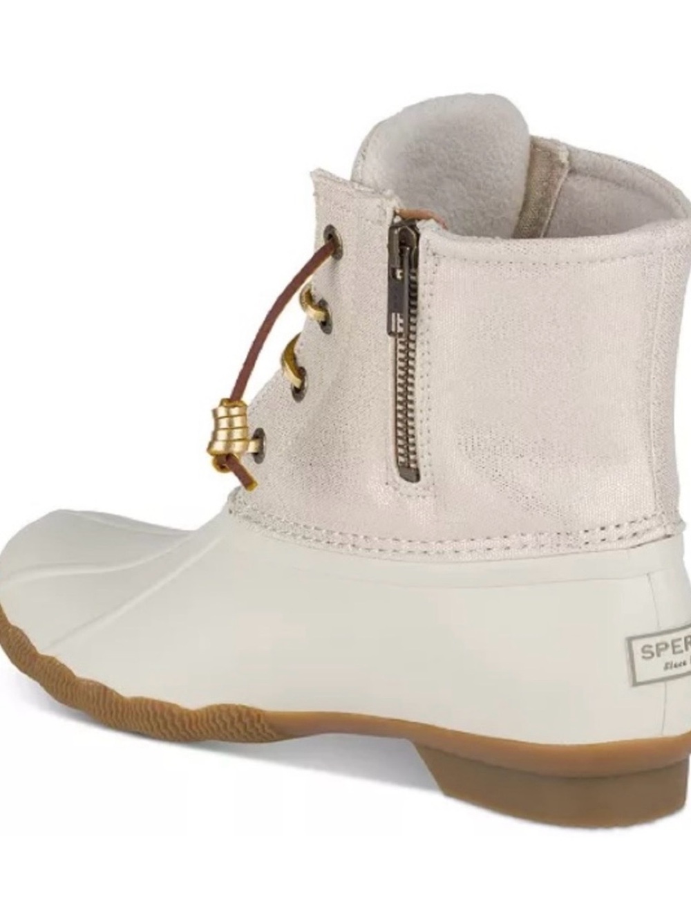 Sperry Women’s Size 8.5 Cream & Brown Waterproof Lace-Up Ankle Boots - Picture 3 of 10
